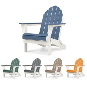 Aoodor HDPE Folding Adirondack Chair Outdoor Patio All-Weather Fire Pit Chairs