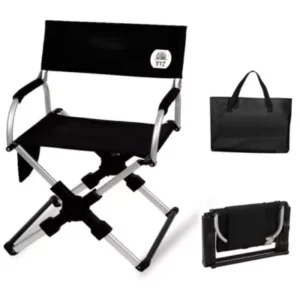 YTZ Outdoor Pico Arm Chair, Folding Director's Chair with Carry Bag Black