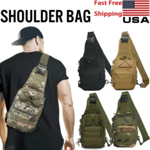 Mens Backpack Tactical Sling Shoulder Bag Molle Travel Chest Pack Outdoor Hiking